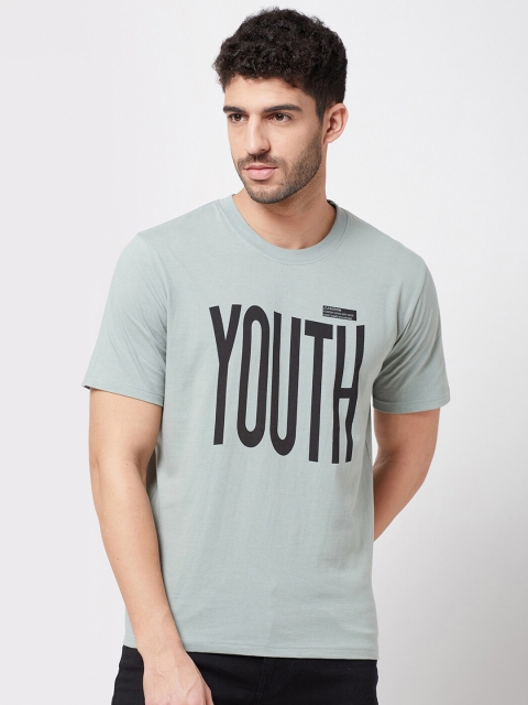 

R&B Men Green Raw Edge Slim Fit T-shirt