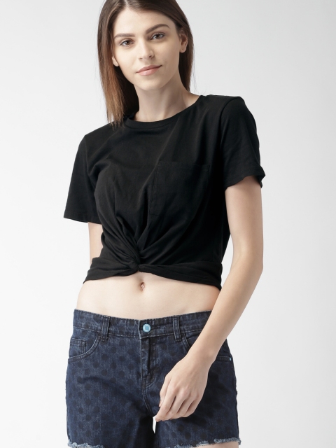 

FOREVER 21 Women Black Crop Top