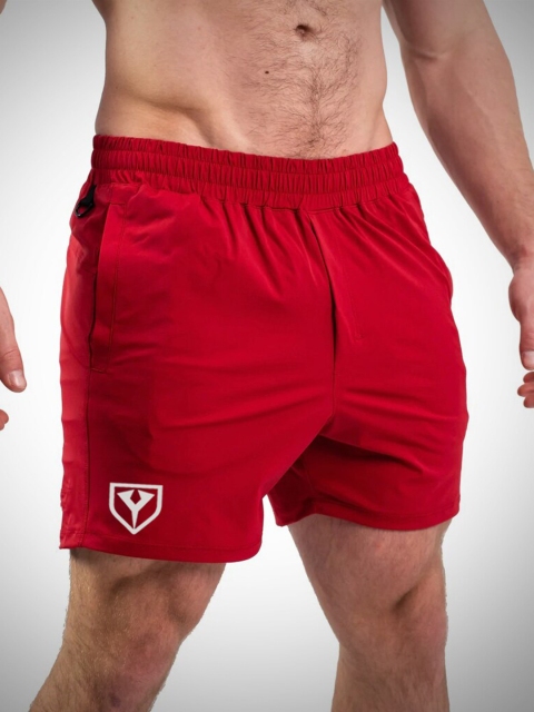 

Yazole Men Red Loose Fit Training or Gym Sports Shorts