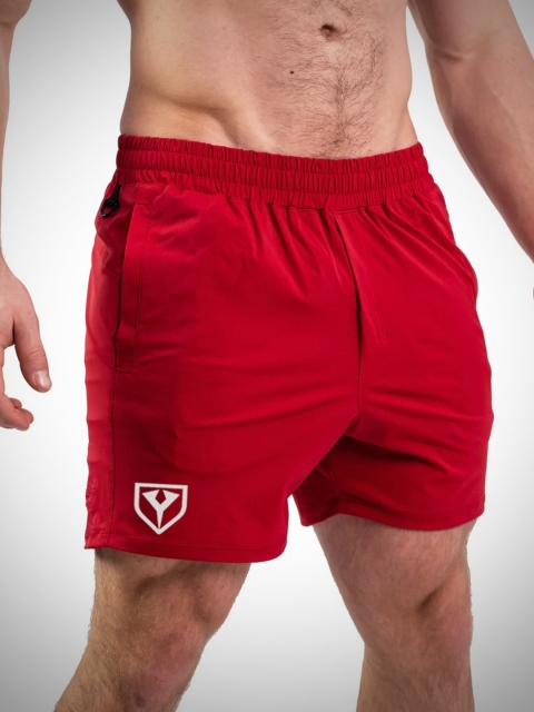 

Yazole Men Red Loose Fit Training or Gym Sports Shorts