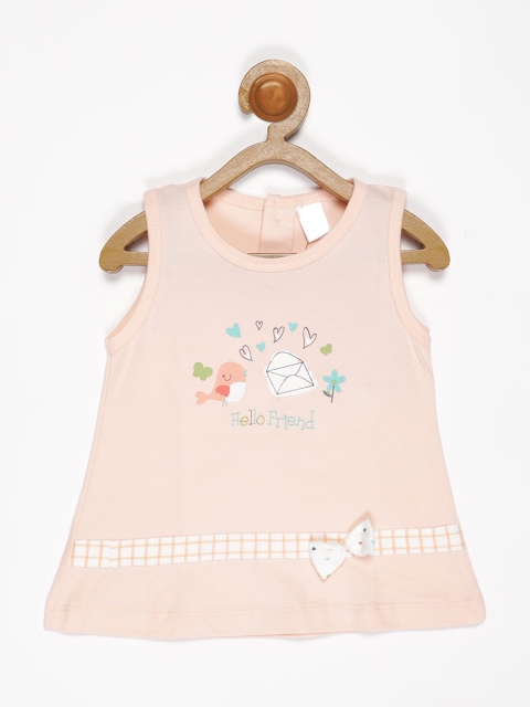

V2 Value & Variety Peach-Coloured A-Line Mini Dress
