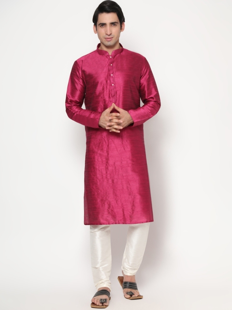 

Endues Men Pink Jacquard Kurta
