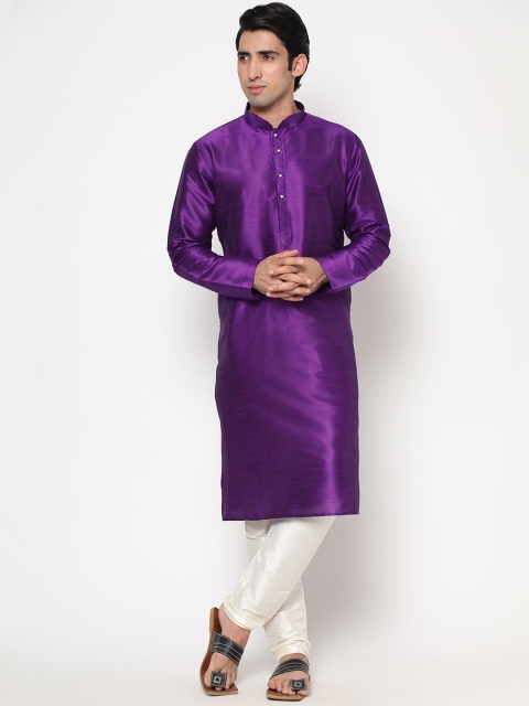 

Endues Men Purple Jacquard Kurta