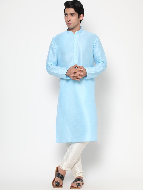 

Endues Men Blue Jacquard Kurta
