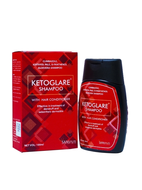 

KETOGLARE Aloe Vera Anti Dandruff Shampoo with Hair Conditioner - 100 ml, Red