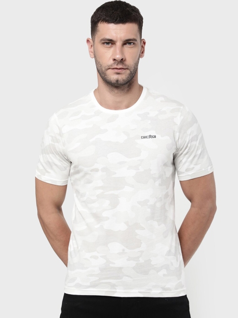 

R&B Men White Typography V-Neck T-shirt
