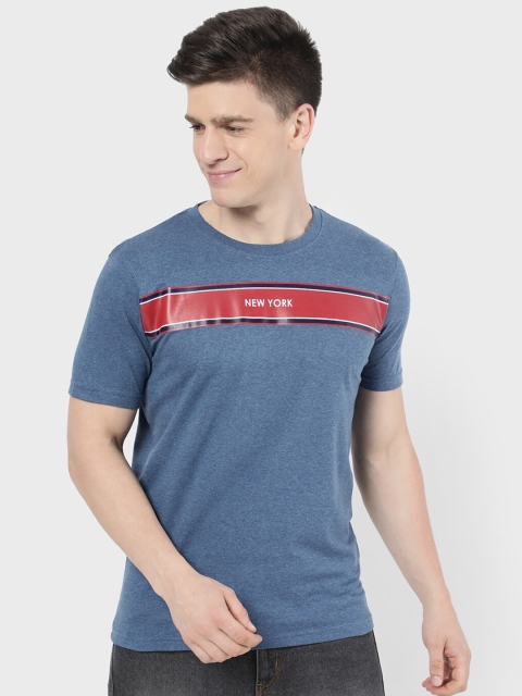 

R&B Men Blue Applique T-shirt