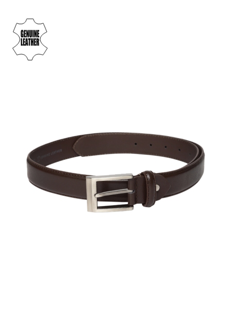 

Mast & Harbour Men Coffee Brown Textured Genuine Leather Belt