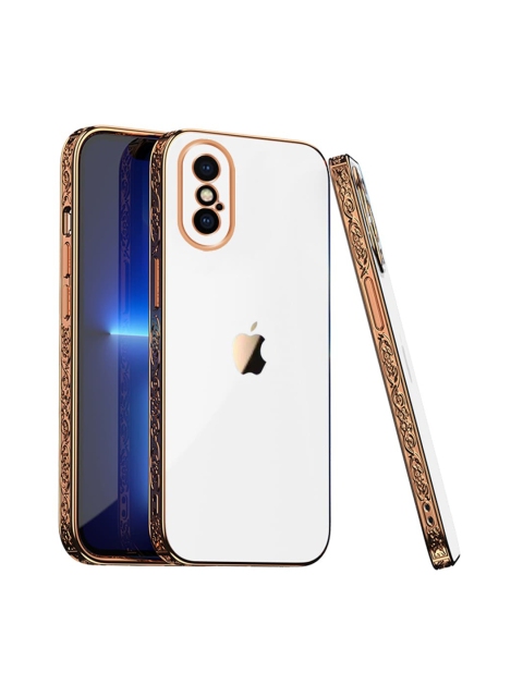 

TREEMODA White Solid Embossed Apple iPhone X Back Case
