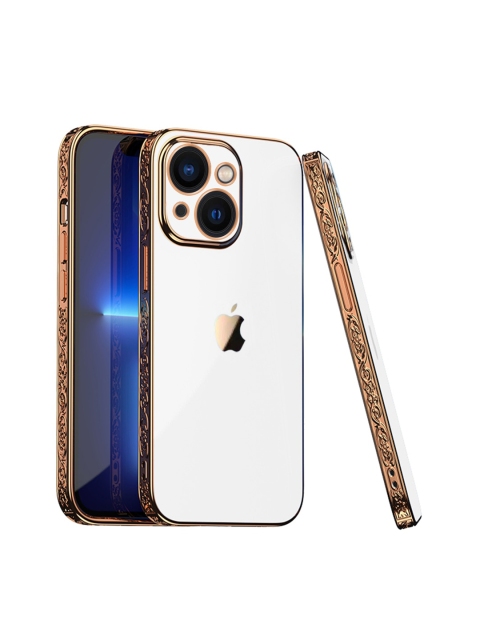 

TREEMODA White Solid Embossed iPhone 13 Back Case