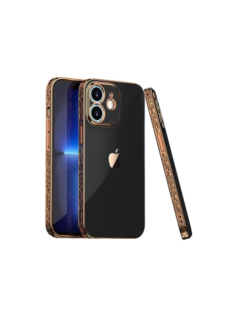 

TREEMODA Black Solid Embossed iPhone 12 Back Case