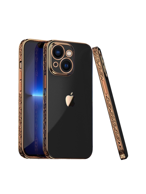 

TREEMODA Black Solid Embossed iPhone 13 Back Case