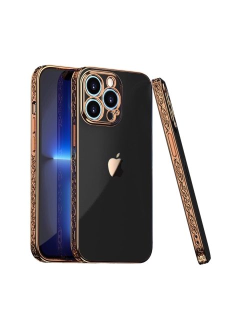 

TREEMODA Black Solid Embossed iPhone 13 Pro Back Case
