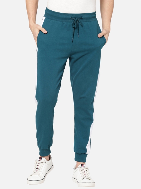 

R&B Men Blue Solid Cotton Slim Fit Jogger Track Pant