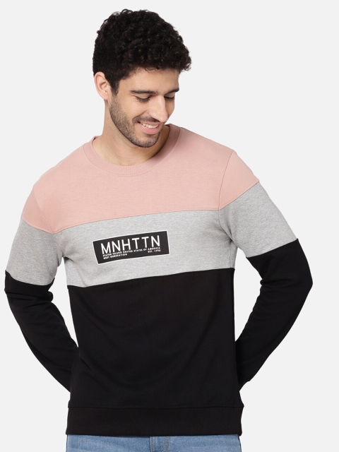 

R&B Men Black Colourblocked Sweatshirt