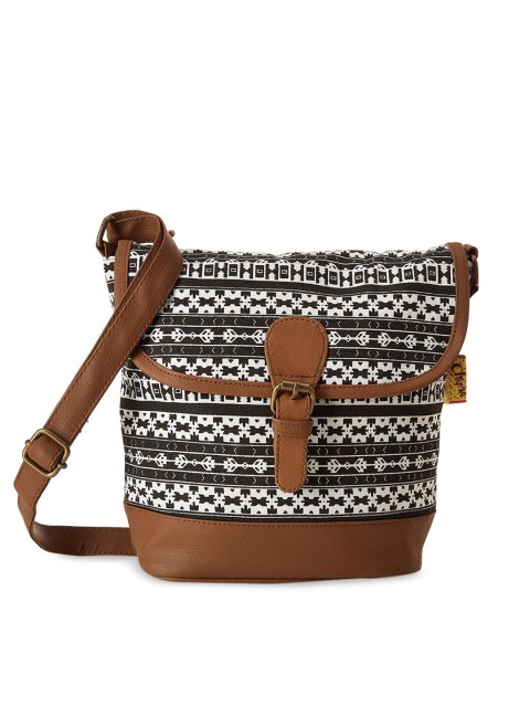 

Kanvas Katha Multicoloured Printed Structured Sling Bag, Multi