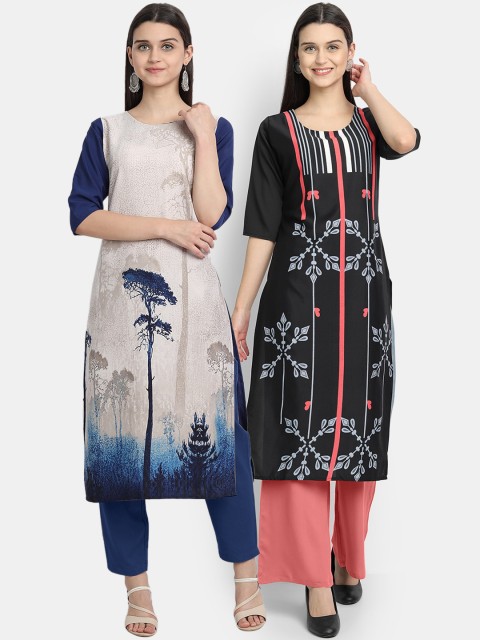 

KALINI Women Multicoloured Printed Crepe Kurta, Multi