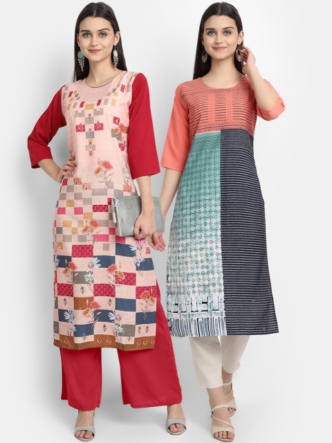 

KALINI Women Multicoloured Printed Crepe Kurta, Multi