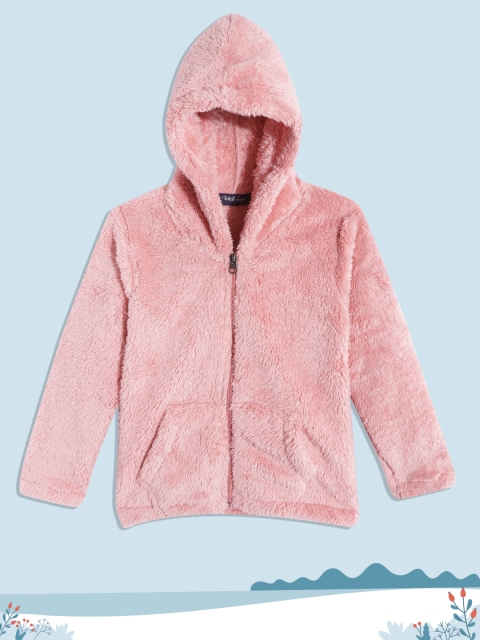 

White Snow Girls Pink Faux Fur Hooded Tailored Jacket