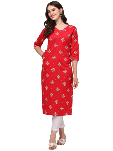 

RGHT Women Red Floral Printed Floral Kurta
