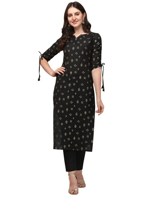 

RGHT Women Black Floral Printed Kurta