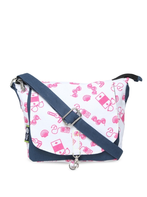 

Kanvas Katha Navy Blue Printed Shopper Sling Bag