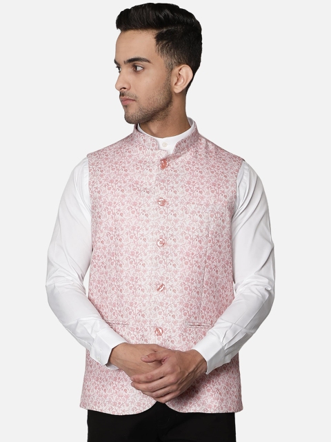 

Callino London Men Pink Printed Nehru Jacket