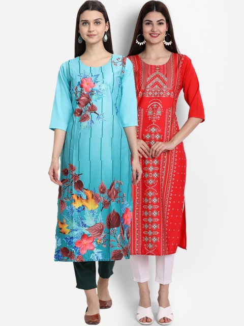 

KALINI Women Multicoloured Embroidered Crepe Kurta, Multi
