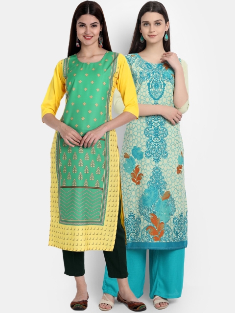 

KALINI Women Multicoloured Geometric Printed Crepe Kurta, Multi