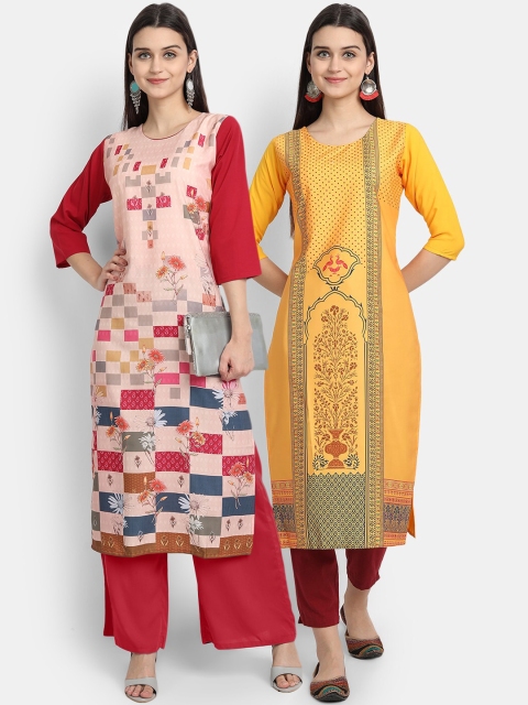 

KALINI Women Multicoloured Geometric Printed Crepe Kurta, Multi