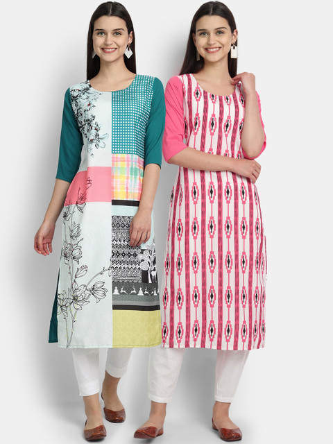 

KALINI Women Multicoloured Printed Crepe Kurta, Multi