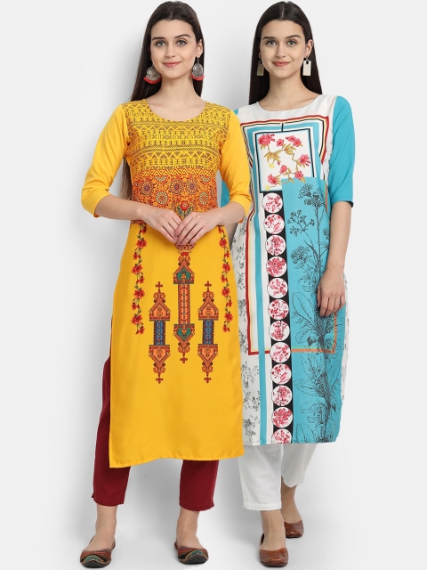 

KALINI Women Multicoloured Ethnic Motifs Embroidered Crepe Kurta, Multi