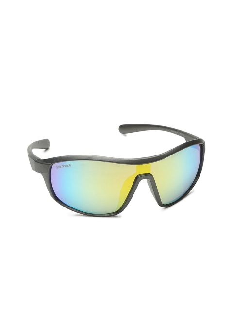 

Fastrack Unisex Yellow Lens & Gunmetal-Toned Sports Sunglasses with UV Protected Lens, Blue