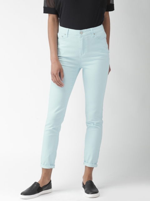 

FOREVER 21 Women Blue Solid Regular Trousers