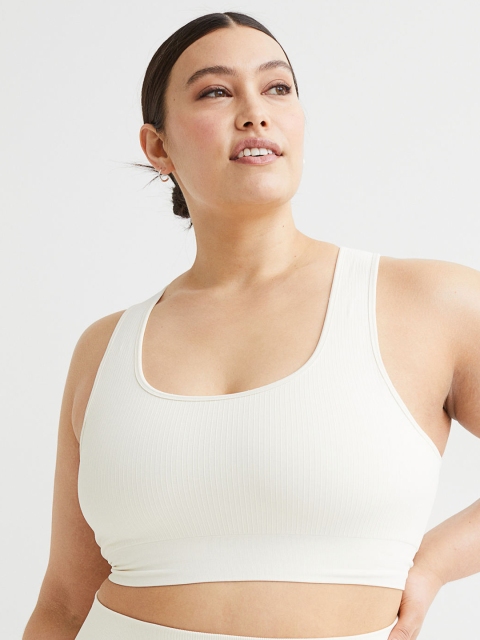 

H&M Women White H&M+ Seamless sports bra