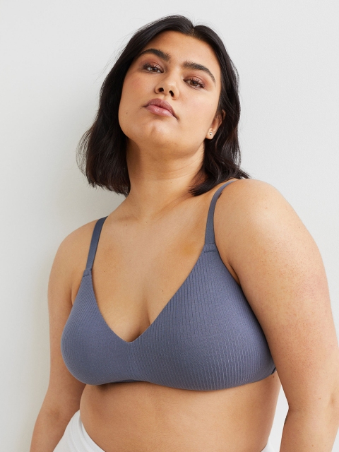 

H&M Plus Size Women Blue 2-Pack Non-wired Cotton Bras