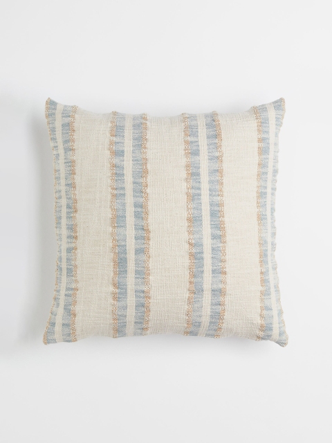 

H&M Multicoloured Striped Cushion Cover, Cream