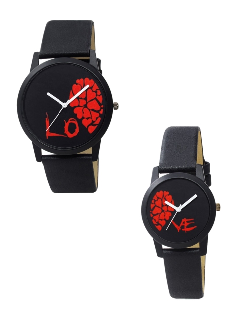 

FERRIZZO Unisex Red Dial & Black Straps Analogue Watch SR-71-171