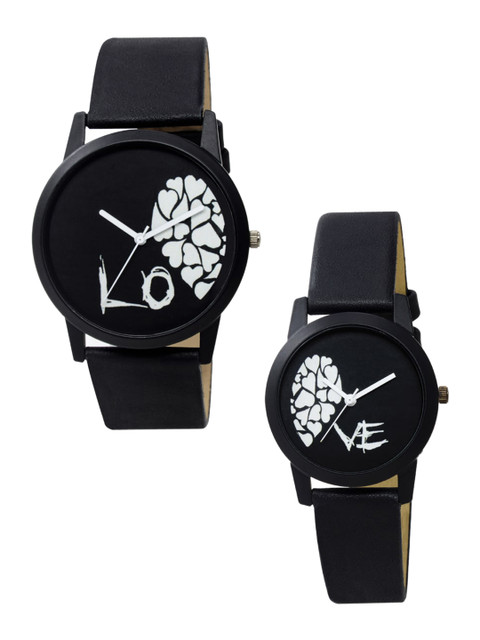 

FERRIZZO Unisex White Printed Dial & Black Straps Analogue Watch SR-72-172