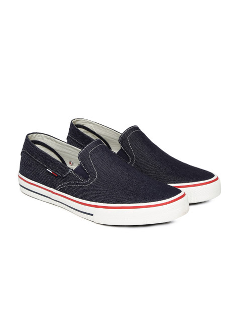 

Tommy Hilfiger Men Navy Denim Slip-On Sneakers, Navy blue
