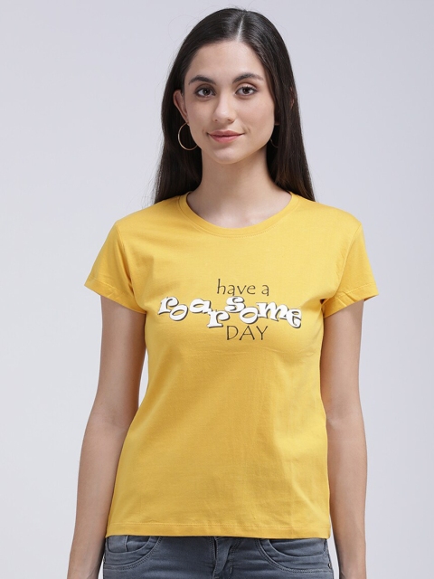 

V2 Value & Variety Mustard Yellow & bamboo Print Top