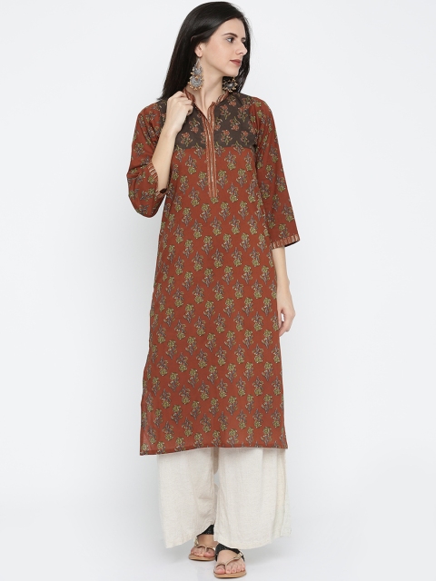

Soch Women Maroon Printed Straight Kurta