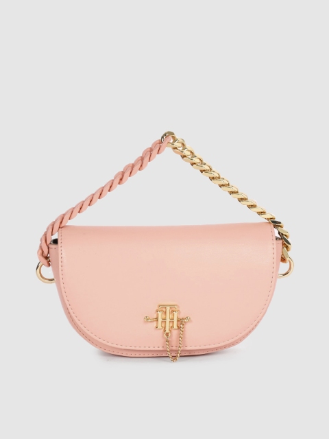 

Tommy Hilfiger Pink Solid Half Moon Sling Bag