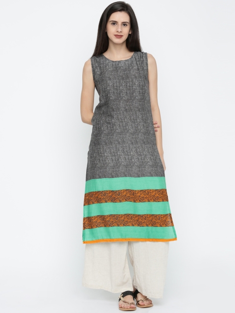 

Soch Women Black Printed Straight Kurta