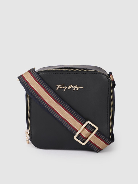 

Tommy Hilfiger Black Solid ICONIC Structured Sling Bag