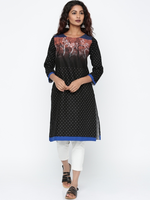

Soch Black Printed Kurta