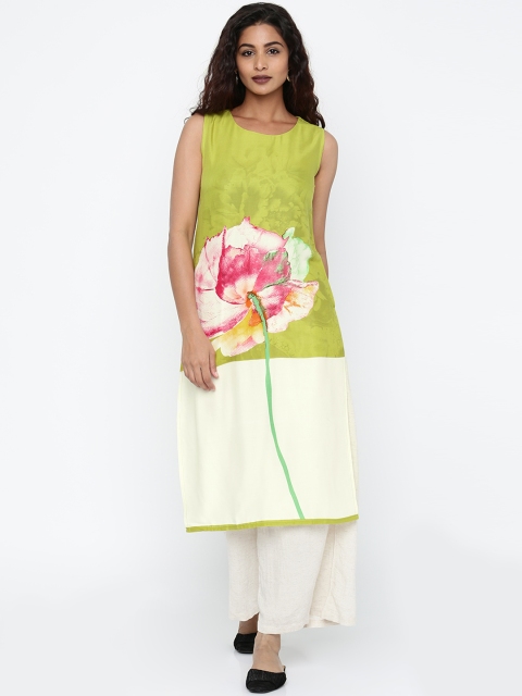 

Soch Green Floral Print Kurta