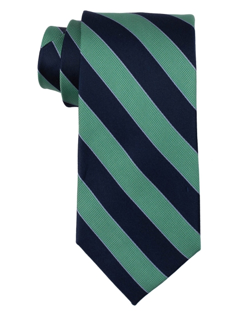 

The Tie Hub Men Green & Black Striped Broad Tie