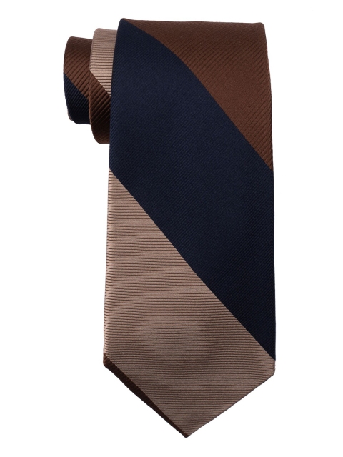 

The Tie Hub Men Blue & Brown Striped Broad Tie