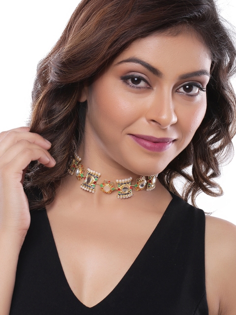 

Studio Voylla Amer Gold-Toned Stone-Studded Choker Necklace
